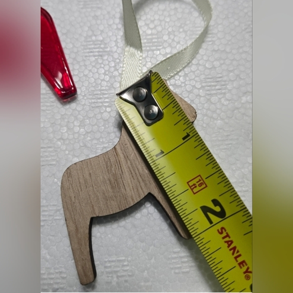 Set of 2 Swedish Dala Horse Ornaments, wooden - Picture 5 of 6